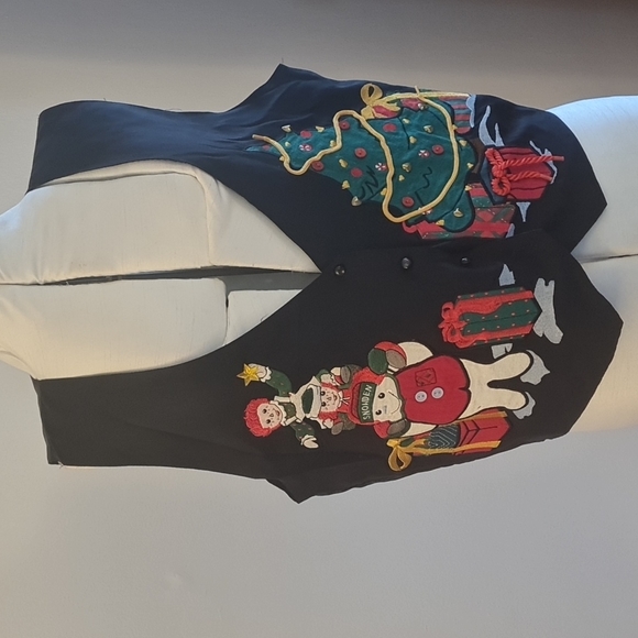 Ugly Christmas vest Snowden vest and friend vintage Size Large - Picture 1 of 9